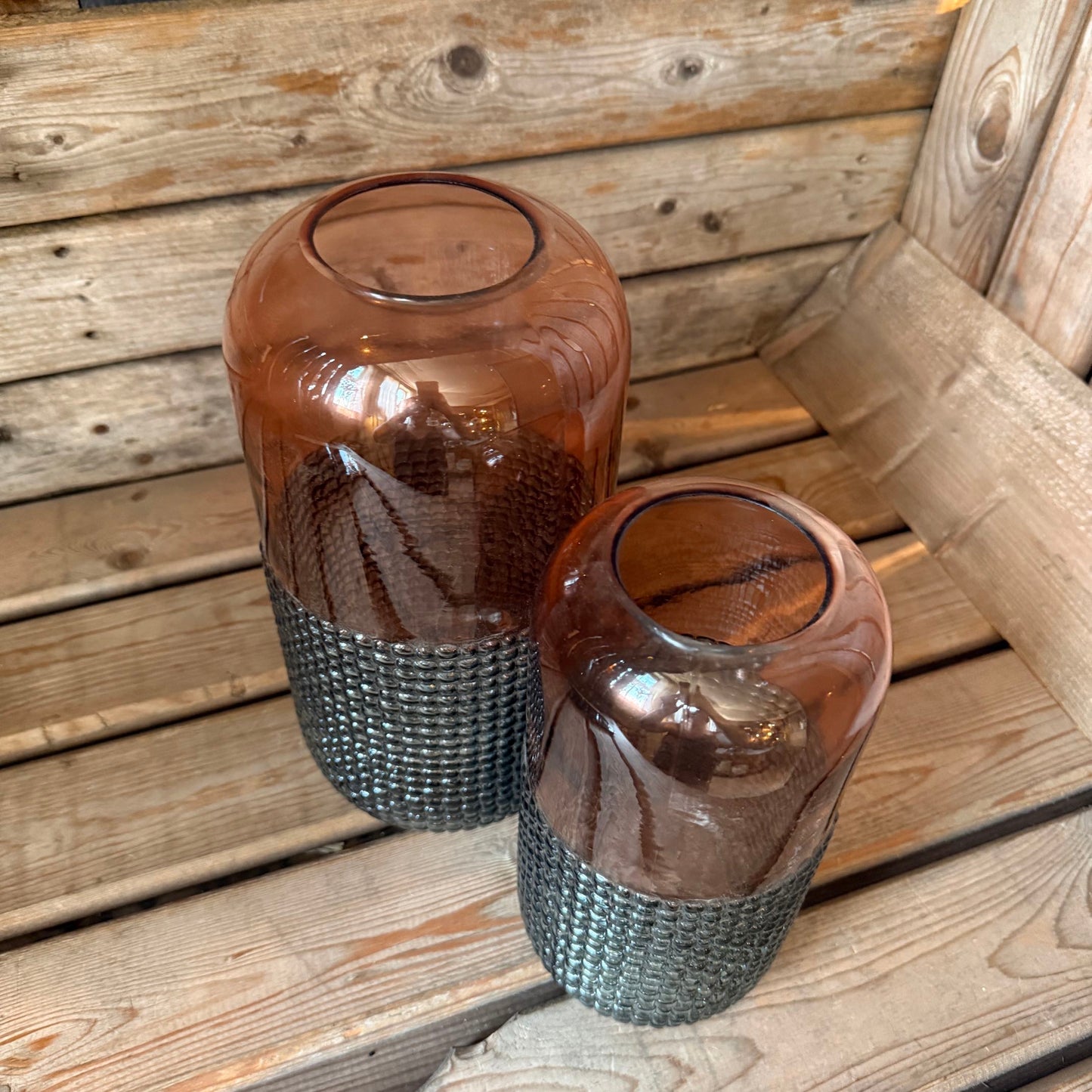 Moderne Glasvase black/brown