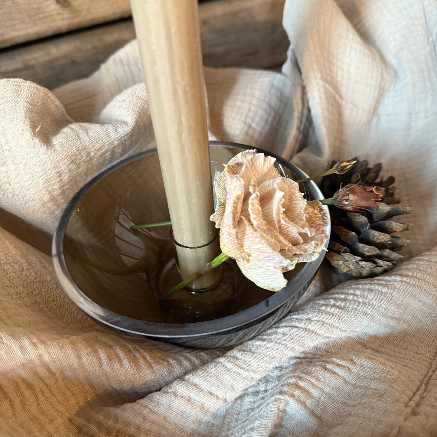 Glasteller für Stabkerze