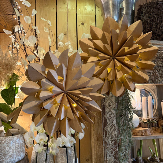 Papier Stern mit Lichterkette